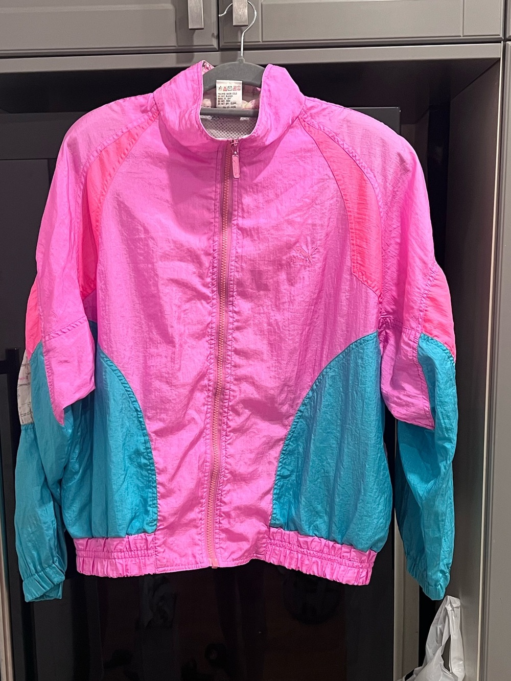 PUMA MMQ Macht’s mit Qualität jacket size L, Vintage 90s Colorblock